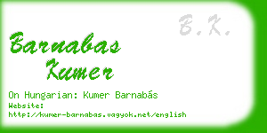 barnabas kumer business card