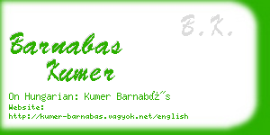barnabas kumer business card